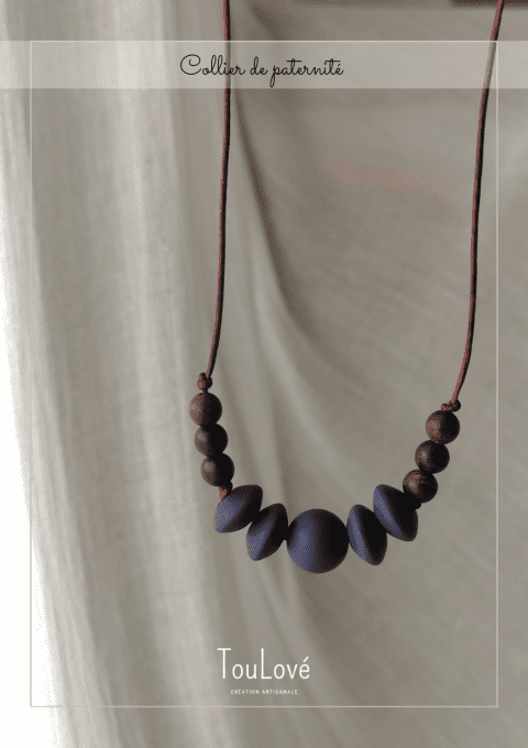 Collier de parentalité - "papa"  Violet