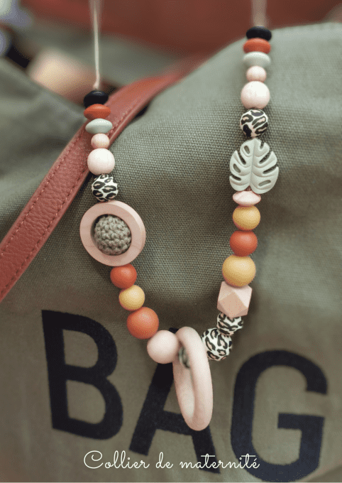 Collier de maternité personnalisé – Allaitement, portage & dentition