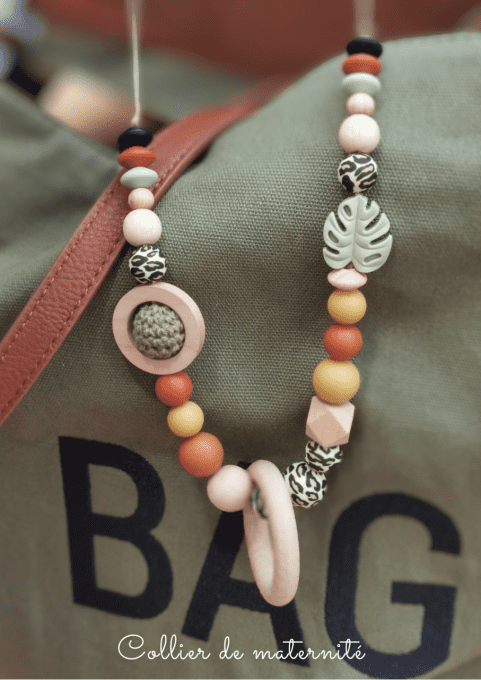 Collier de portage, allaitement et dentition "Graou Mania" - modèle unique