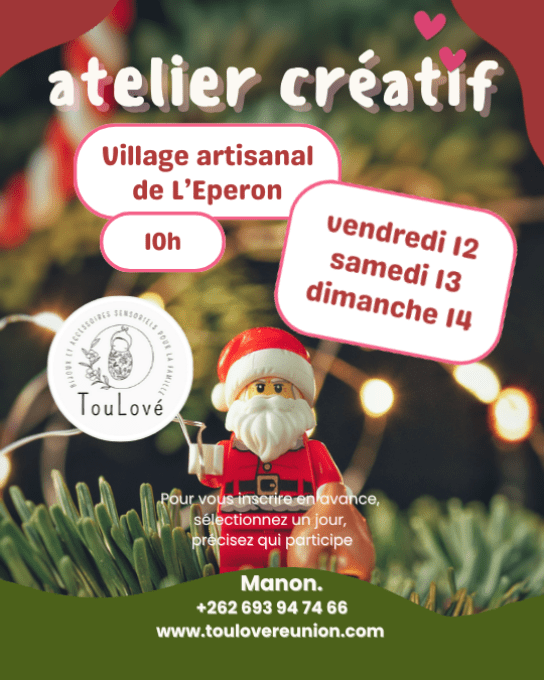 Atelier Créatif – bijou ou décoration de Noël (à 10h) - au marché de Noël du village artisanal