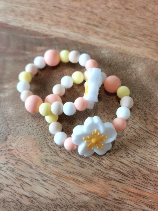 Bracelet créatif, élastique : Fleur d'Eglantine