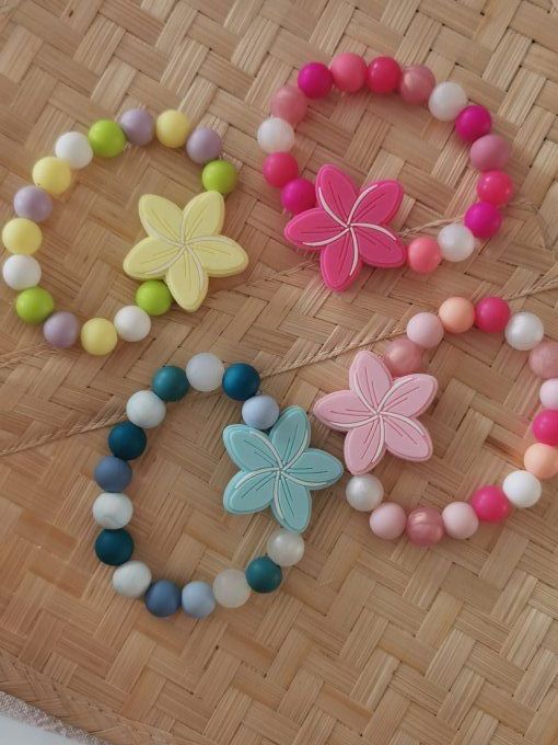 Bracelet Créatif, élastique : Frangipanier